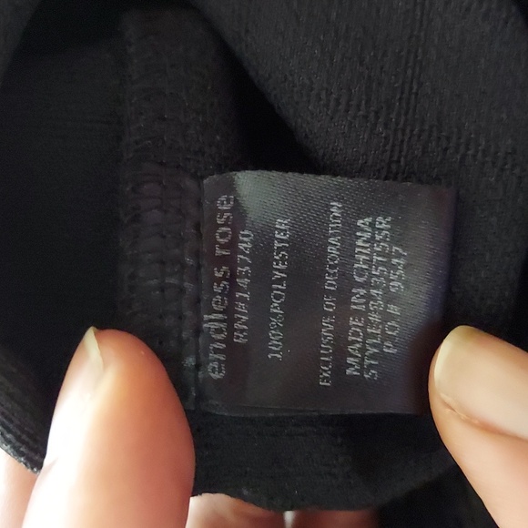 Endless Rose Black Feathered Hem & Exposed Silvertone Zipper Camisole Size Small - Picture 10 of 16